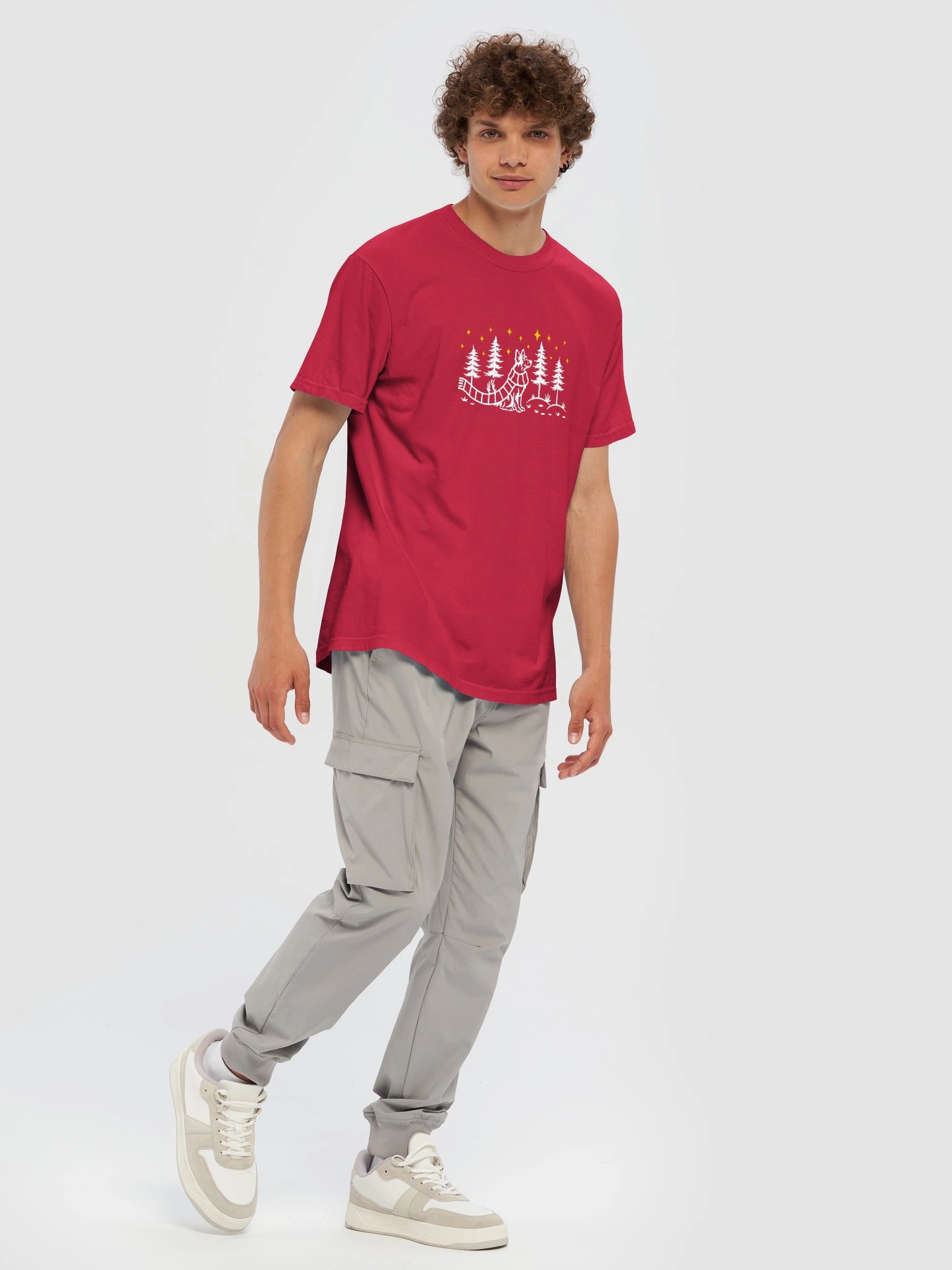 Australian Cattle Dog(2) Winter/Christmas Line Art Design Embroidered T-Shirt product image (43)