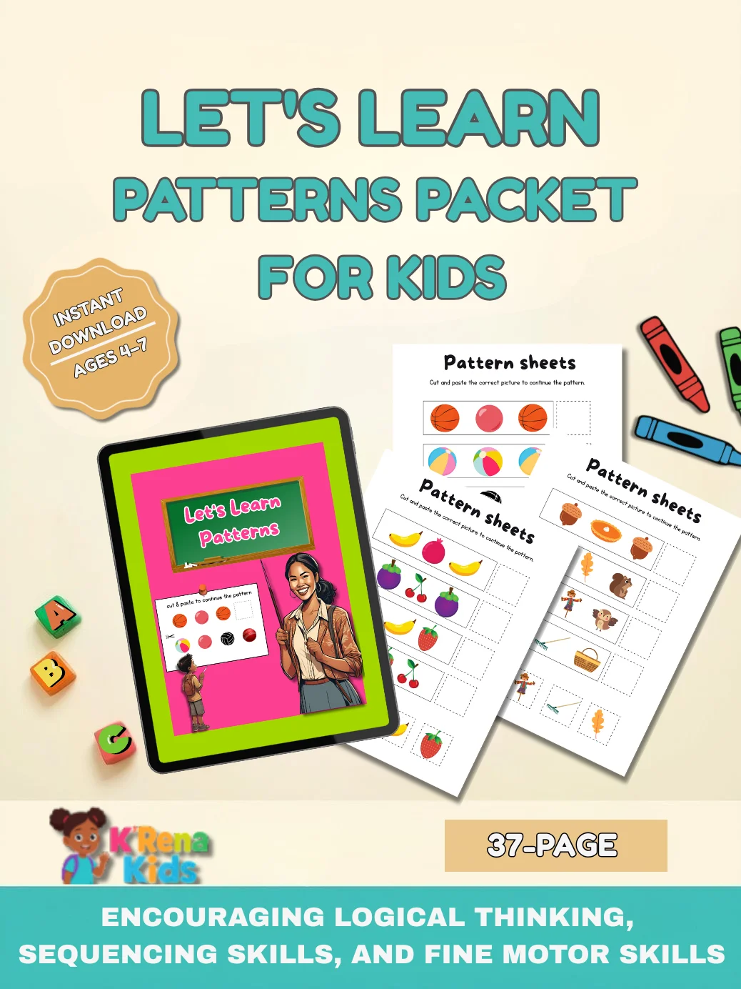 Let's Learn Patterns Workbook product image (1)