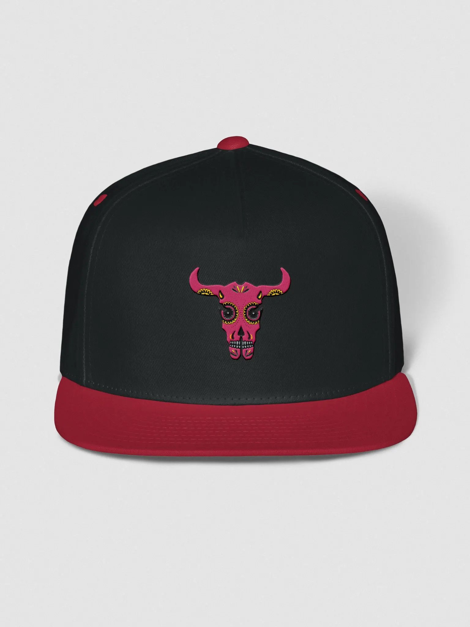 Sugar Cow Skull Cotton Twill Flat Bill Cap product image (1)