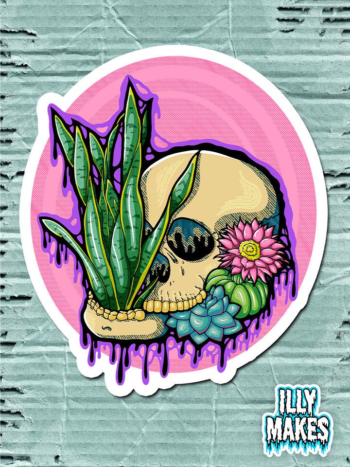Drippy Succulent Skull OG Sticker product image (1)