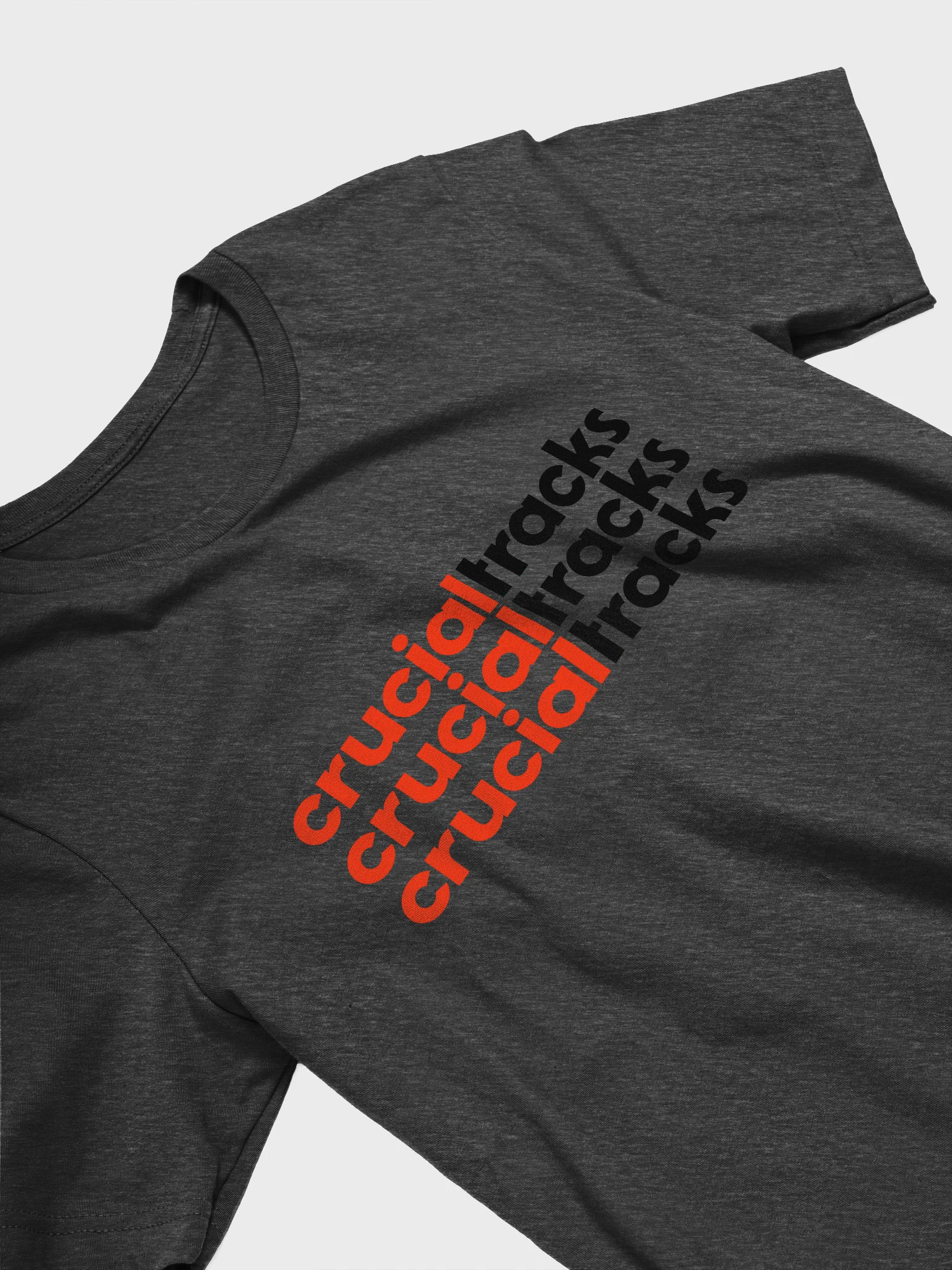 Crucial Tracks text stack t-shirt product image (15)