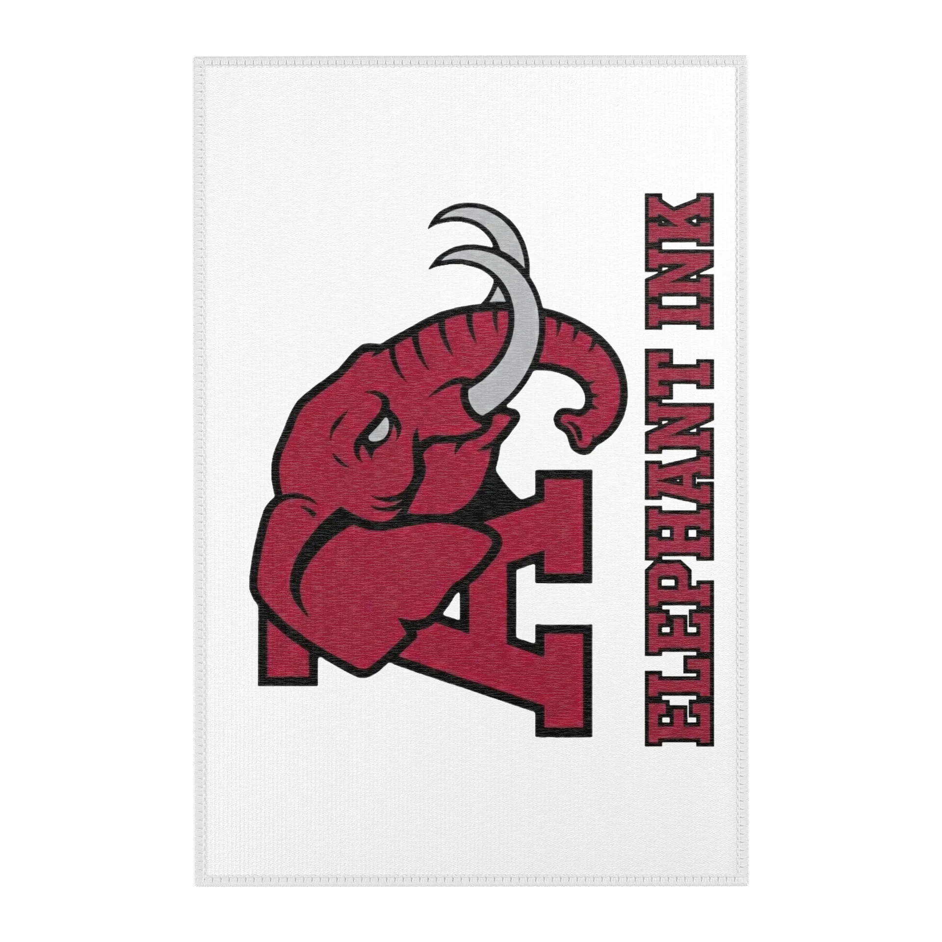 Elephant Ink Maroon 'A' Area Rug product image (1)