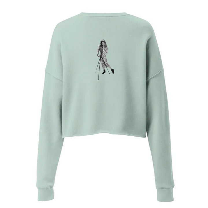Botanical Camera Logo Crop Top Sweatshirt (Black Logo) product image (1)