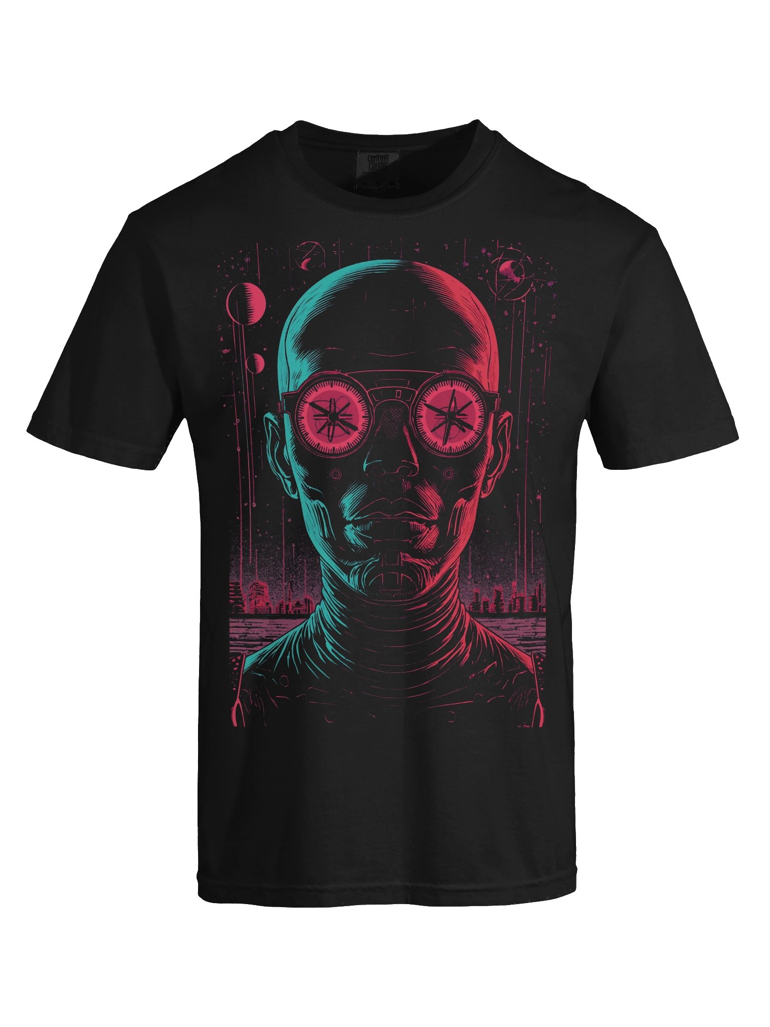Neon Sci-Fi Goggles Portrait Heavyweight T-Shirt product image (2)