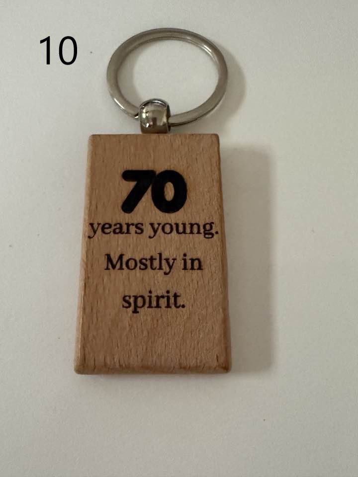Milestone Birthday Wooden Engraved Keychains | Age 21–70 | Handmade Gift for Him or Her (5) product image (10)