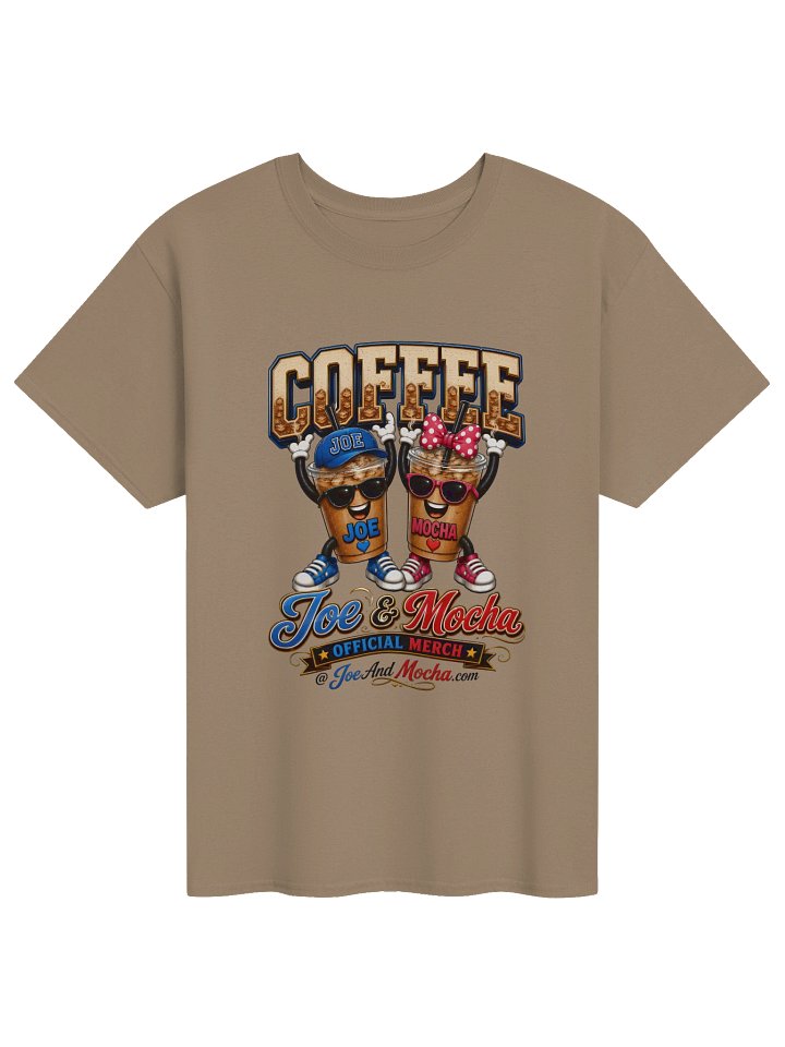 Show off your love for coffee with this eye-catching Joe & Mocha Official Merch T-Shirt! product image (1)