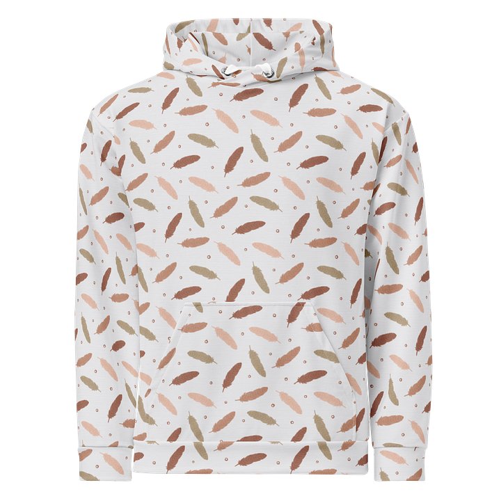 Mocha Mousse Feathers Recycled Unisex Hoodie product image (1)