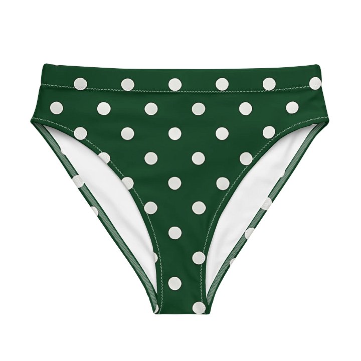 Green Dot Delight High-Waisted Bikini Bottom product image (1)
