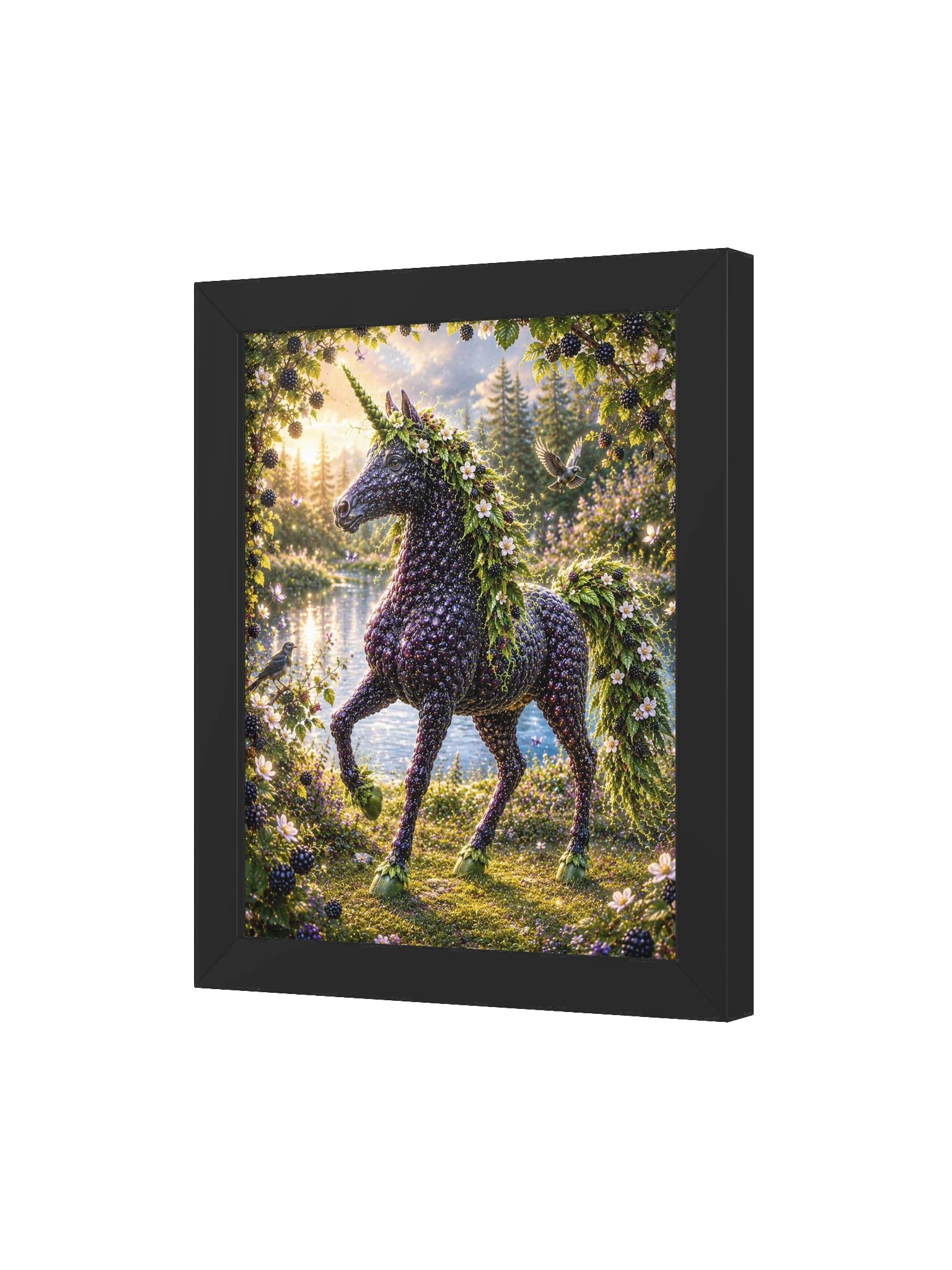 Blackberry Unicorn Black Framed Poster product image (35)