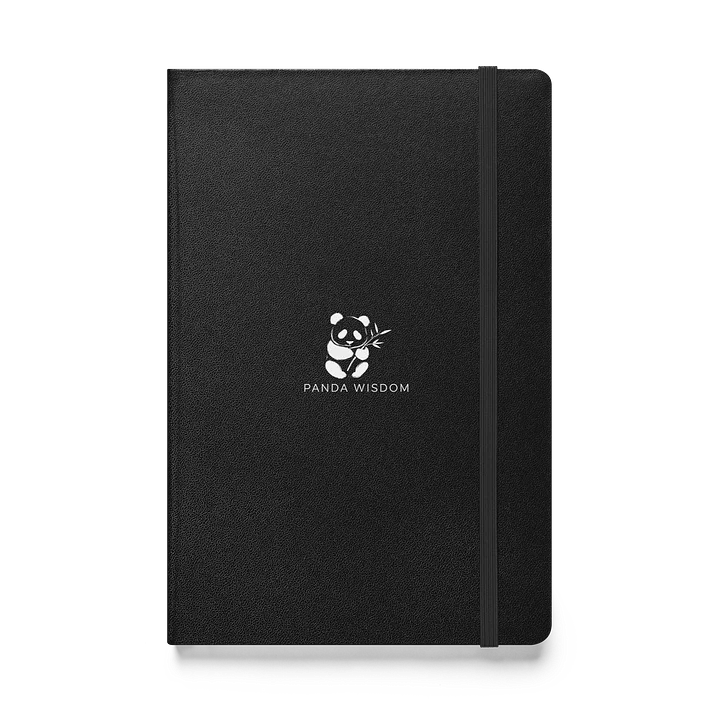 Panda Wisdom Hardcover Bound Notebook - White on Black product image (1)
