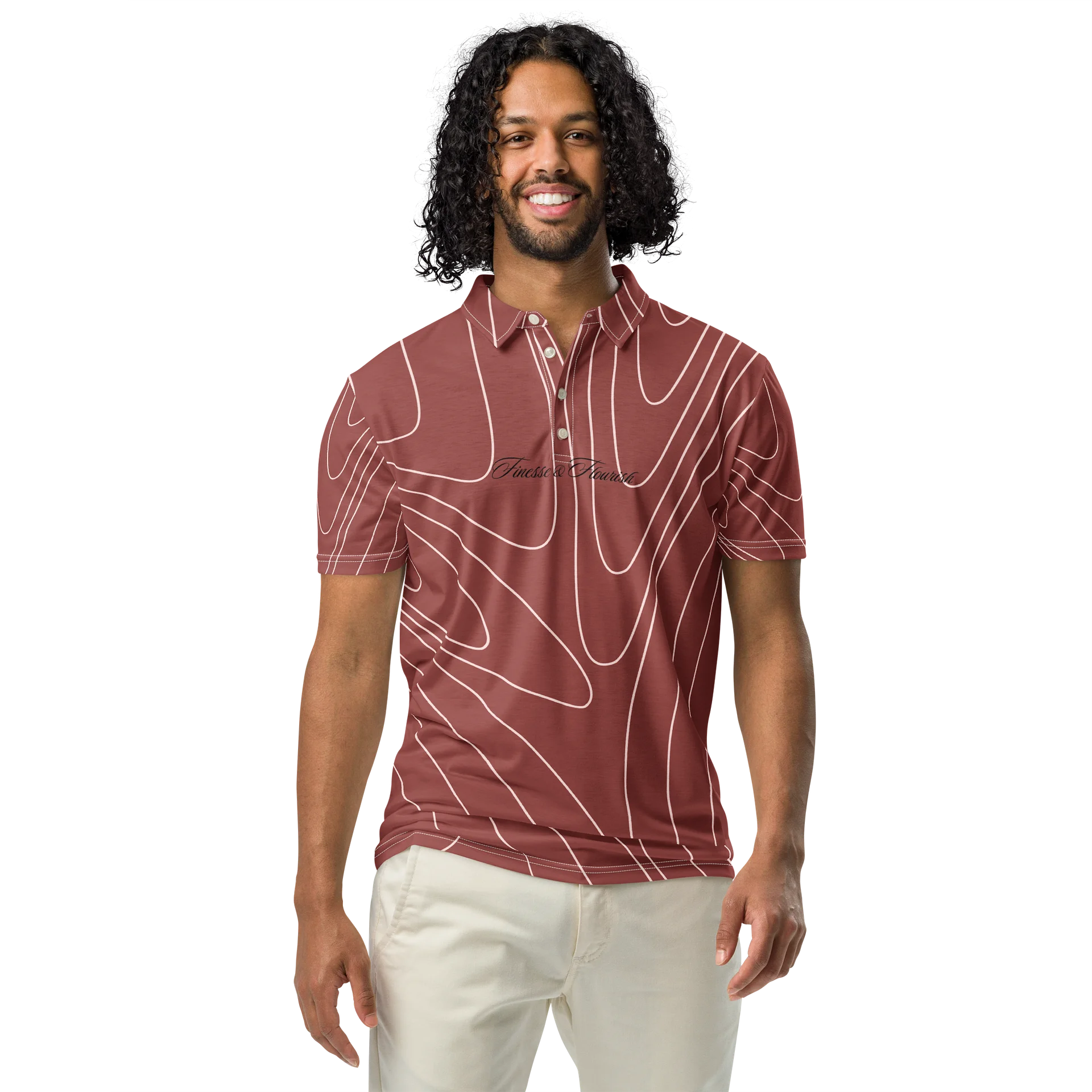 F&F Script Topo 3 Slim Fit Polo Shirt product image (3)
