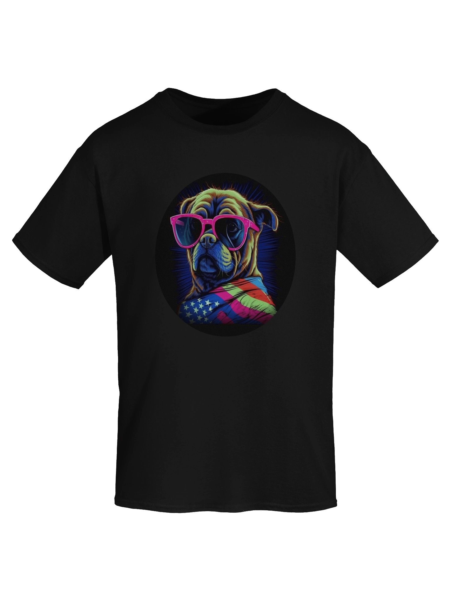 Patriotic Pup Neon T-Shirt product image (5)