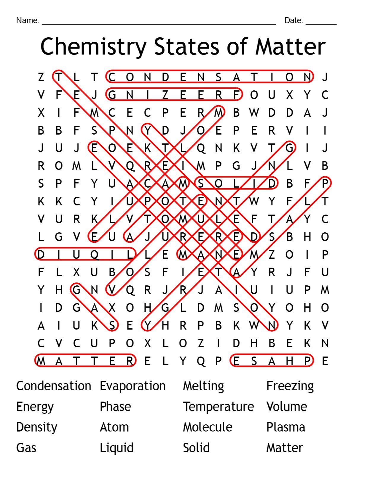 Printable Chemistry States of Matter Word Search – 16 Key Vocabulary Puzzle Activities! product image (2)