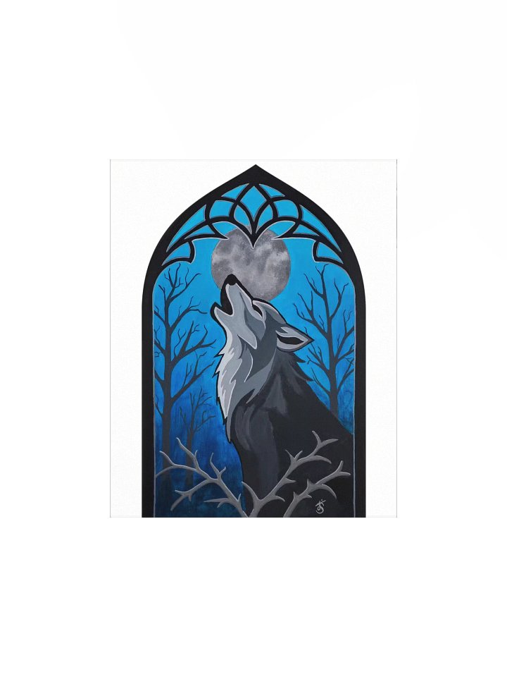 Howling Wolf Stained Glass Style Painting Print product image (1)