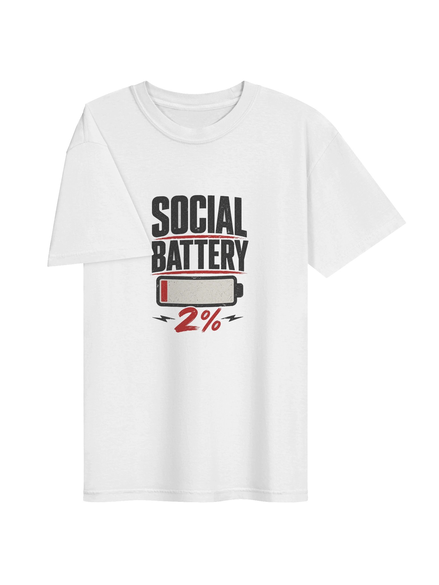Social Battery 2% Graphic Tee – Funny Introvert T-Shirt product image (3)