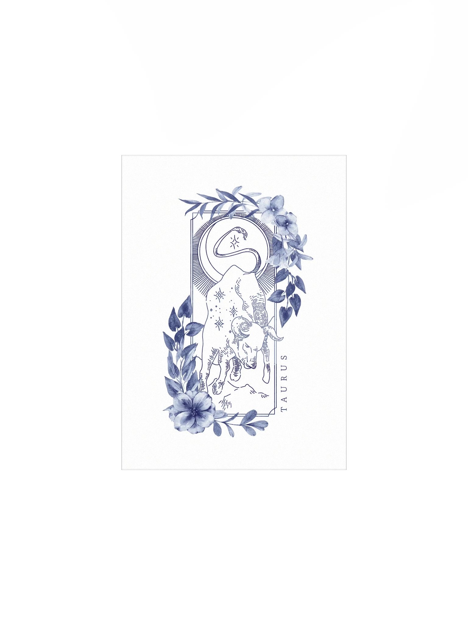 Taurus Blue Line Art Zodiac Print product image (3)