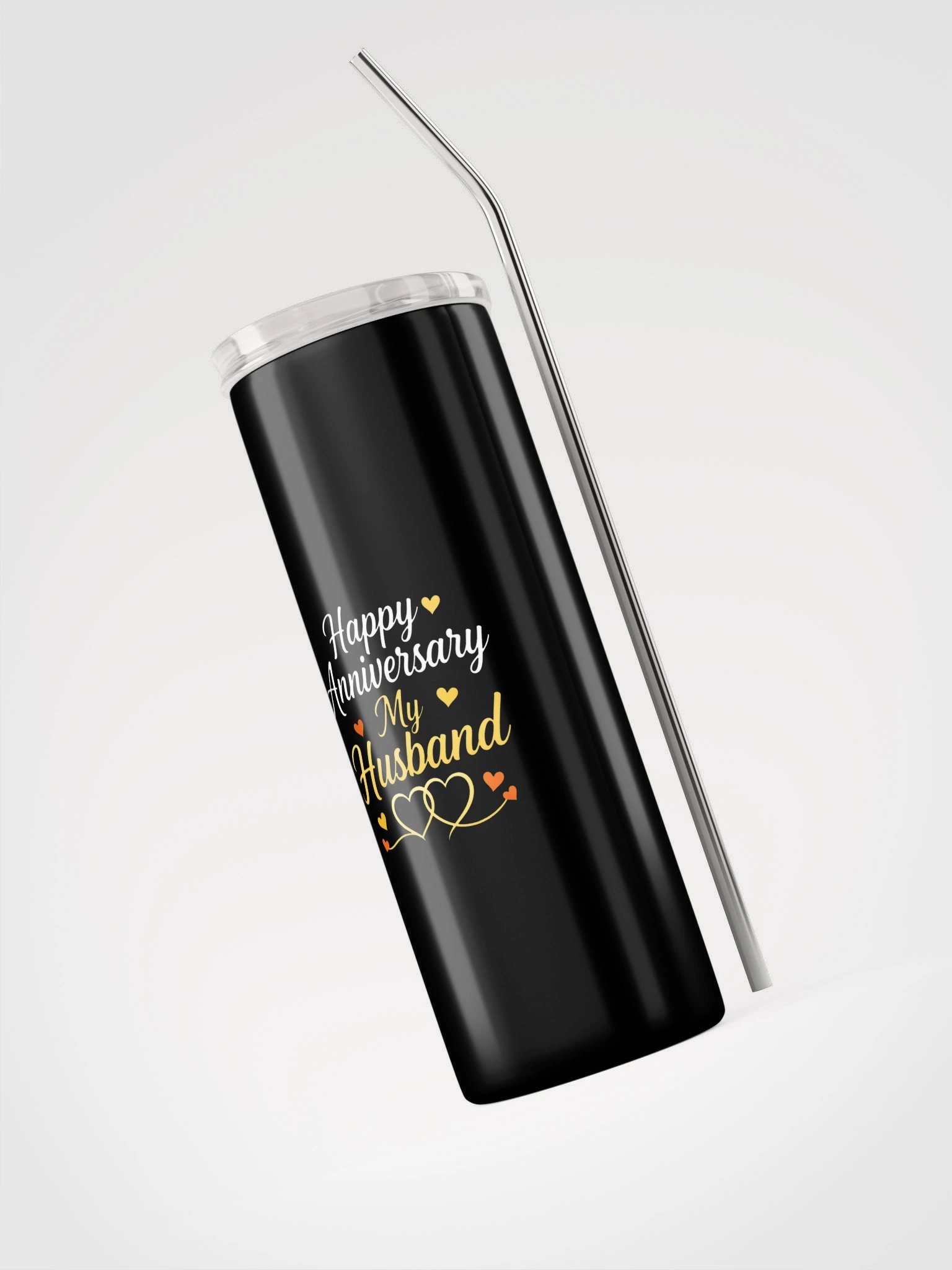 Happy Anniversary My Husband Tumbler - Double Heart product image (3)