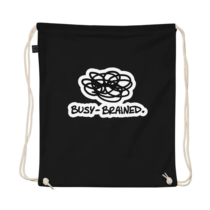 BUSY-BRAINED (bubble design) cotton drawstring bag product image (1)