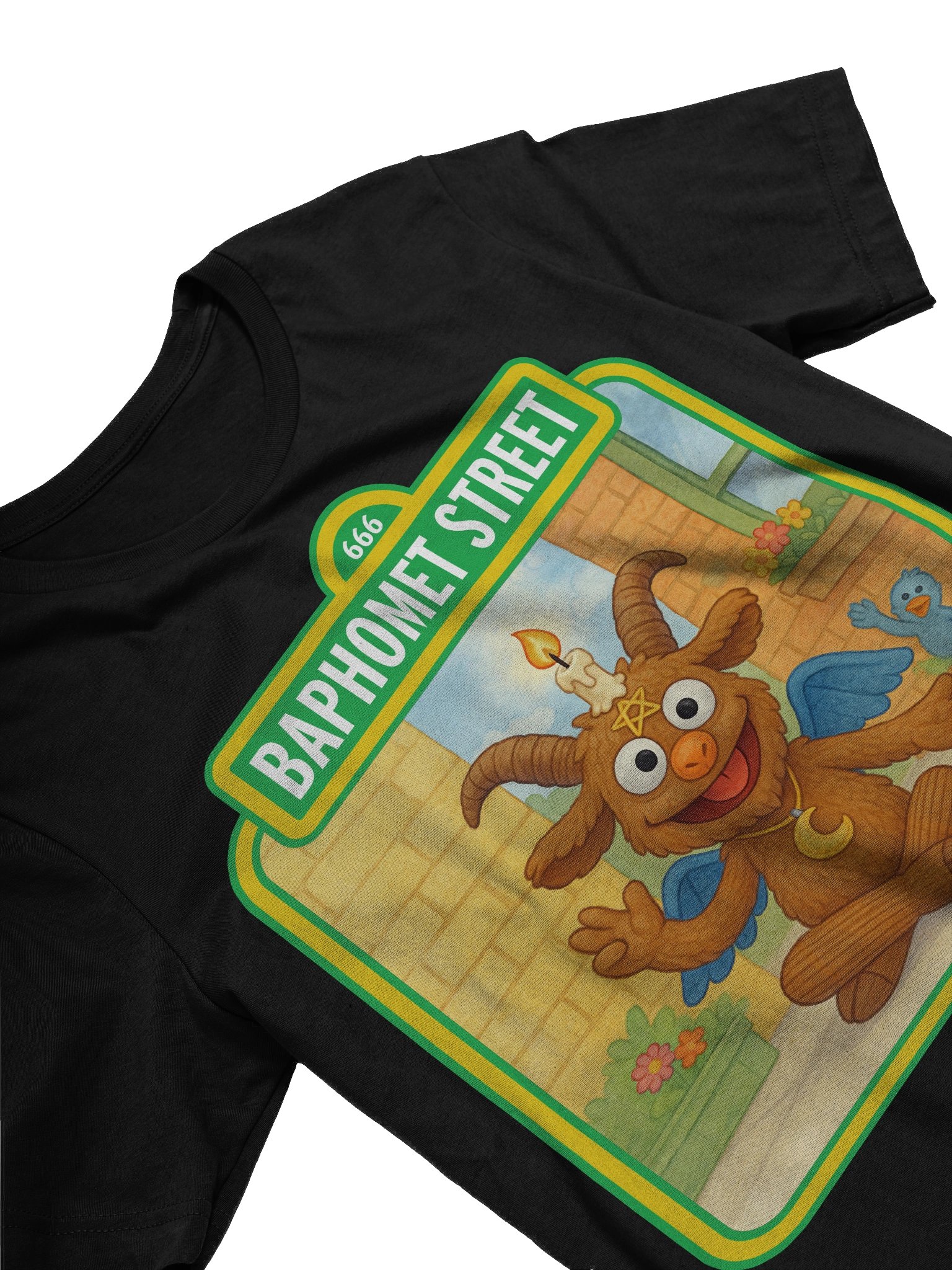 Baphomet Street: Where Horns Meet Hugs Parody Tee product image (30)