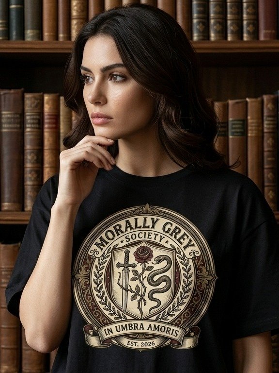 Morally Grey Society Dark Academia Bookish Crest product image (6)