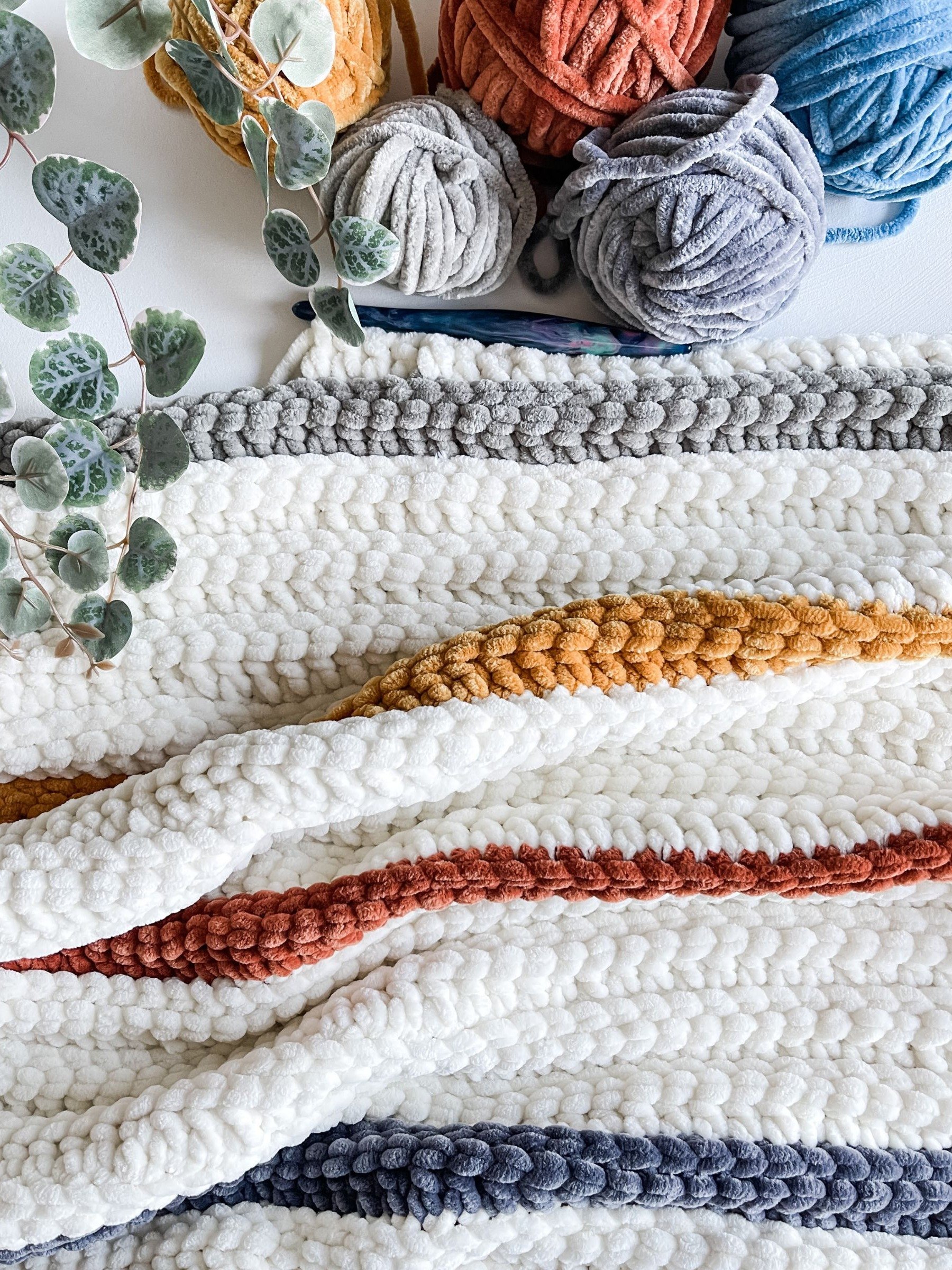 Sweet Snuggles Ribbed Blanket Crochet Pattern product image (1)
