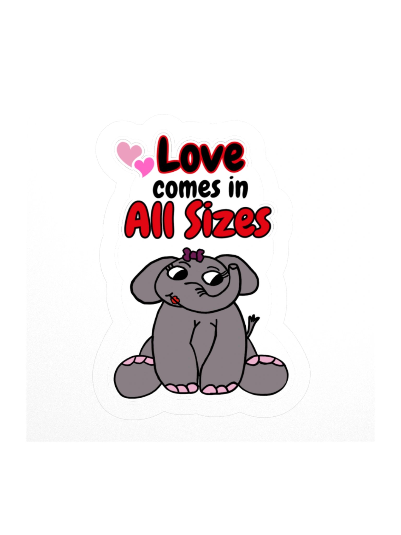 Love Comes in All Sizes Elephant Sticker product image (2)
