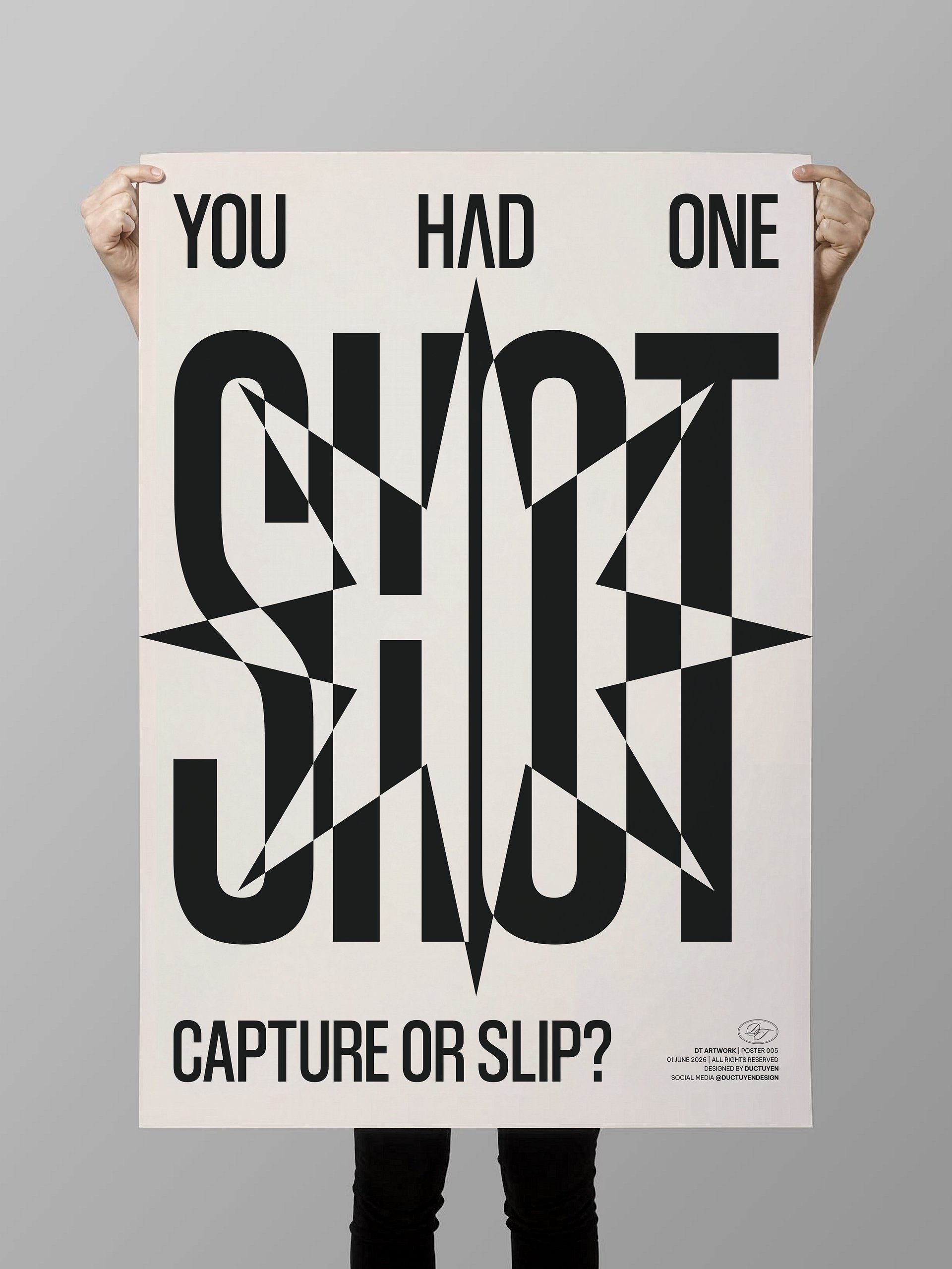 "ONE SHOT" Typography Print Poster (Unframe) product image (2)