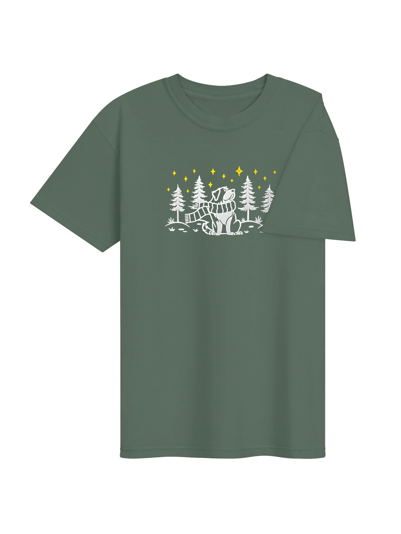 Bernese Mountain Dog Winter/Christmas Line Art Design Embroidered T-Shirt product image (12)