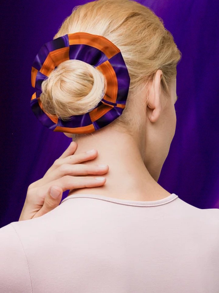 Festive Halloween Checkerboard All-Over Print Scrunchie product image (1)