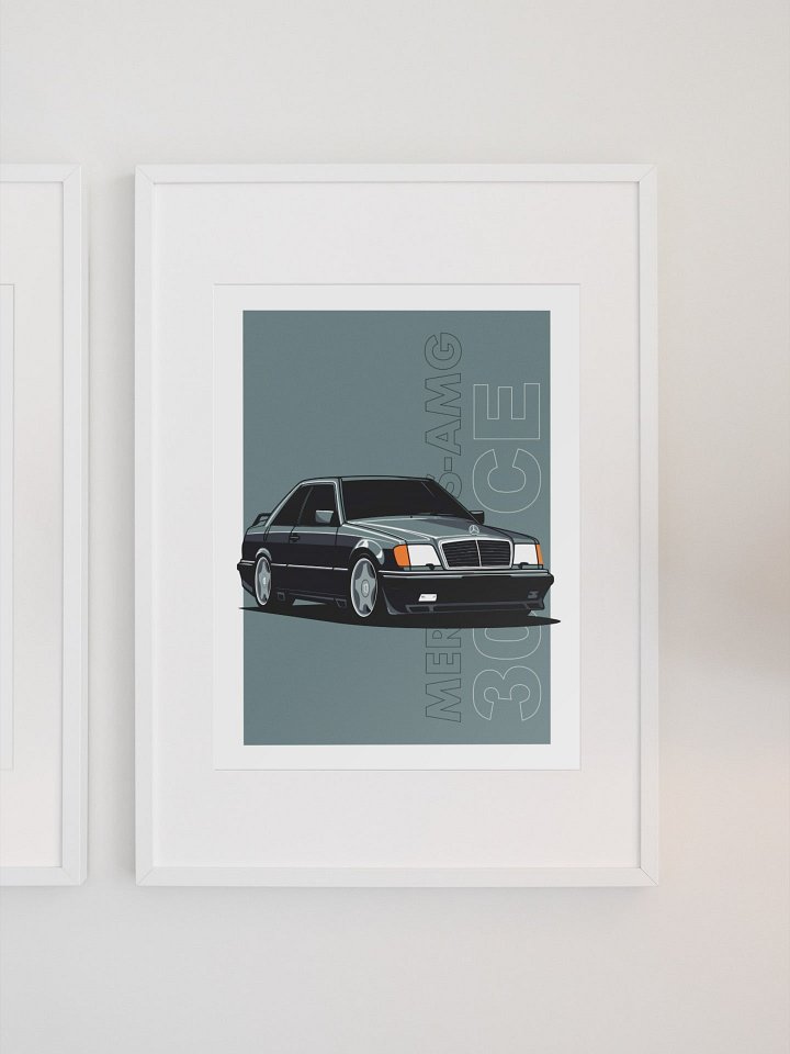Mercedes-Benz 300CE AMG Art Print, Classic Car Poster, Luxury Automobile Wall Art, Vintage Car Enthusiast Gift, Iconic German Coupe Decor product image (1)