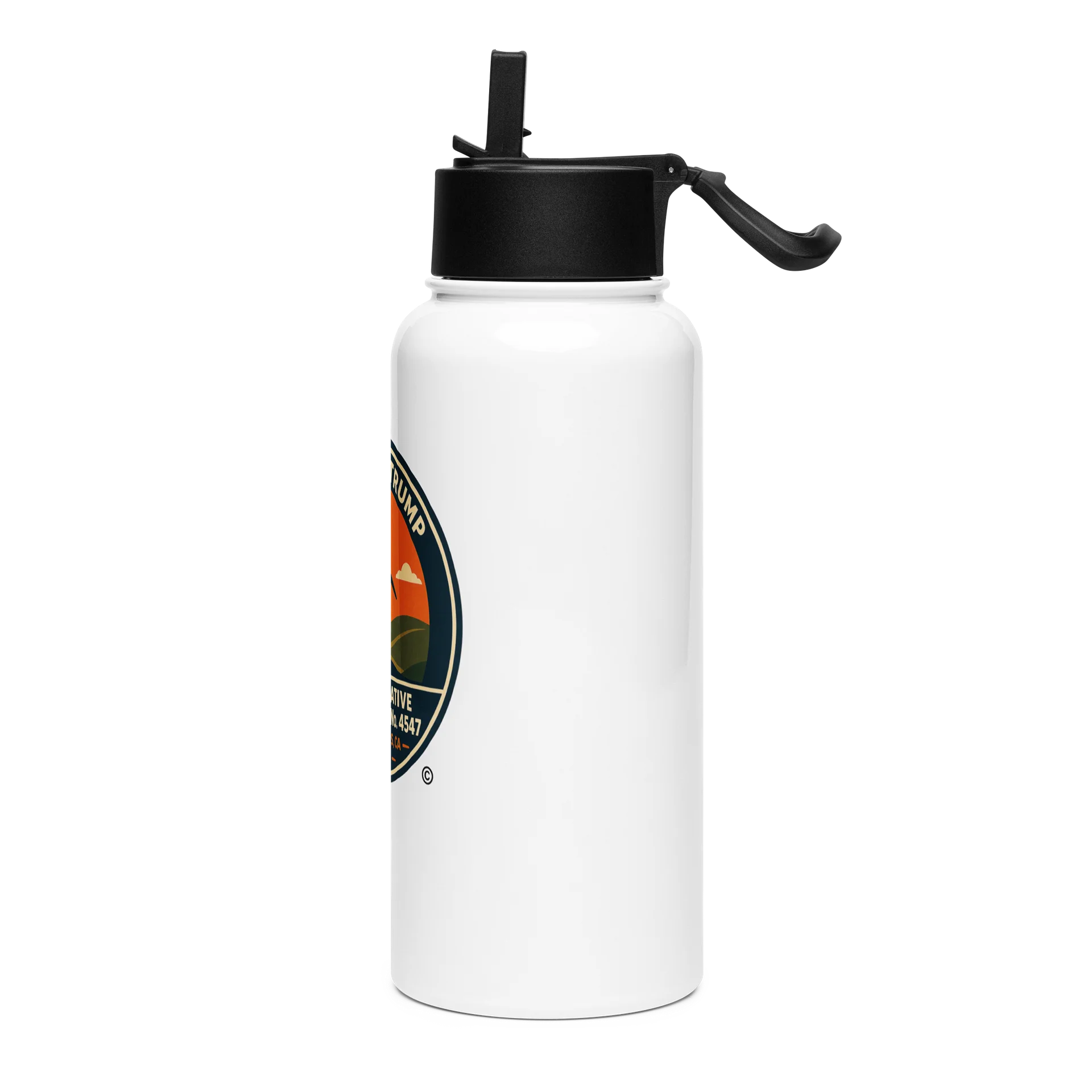 Stainless Steel Water Bottle with a Straw Lid - Donald J. Trump Commemorative Wind Turbine No. 4547™ product image (3)