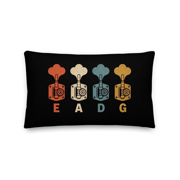 Vintage Bass Tuning Pegs Lumbar Pillow - EADG Retro Design product image (1)