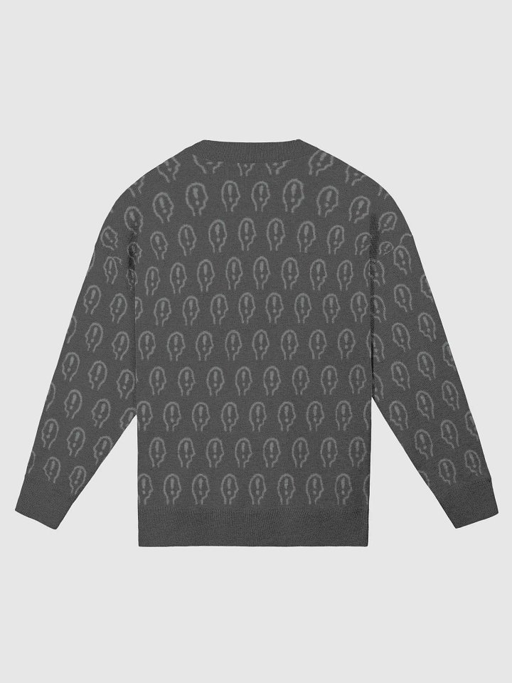 EXCLAIMING MENTALLY (repeating design, duotone grey) relaxed knitwear crewneck product image (8)