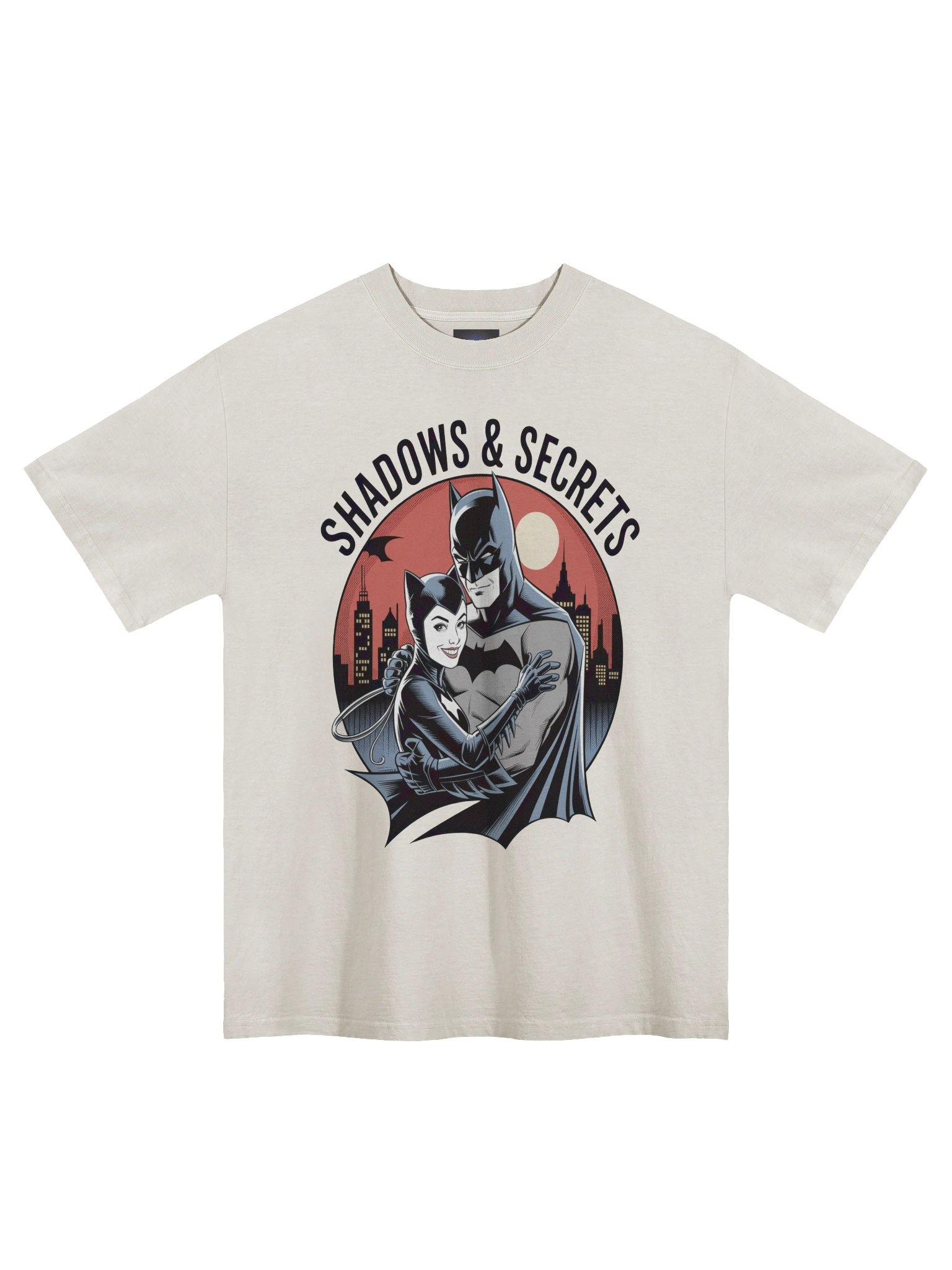 Veiled Vows: Batman & Catwoman Shadows & Secrets Oversized Faded T-Shirt product image (3)