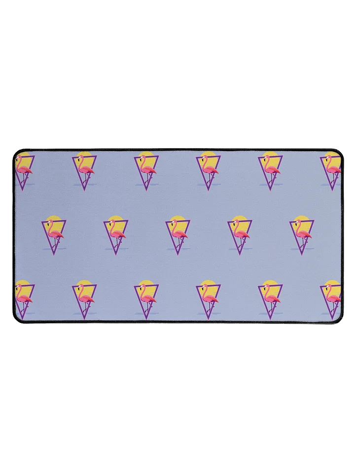 Pink Purple Gaming Desk Mat - Retro Flamingo Design product image (1)