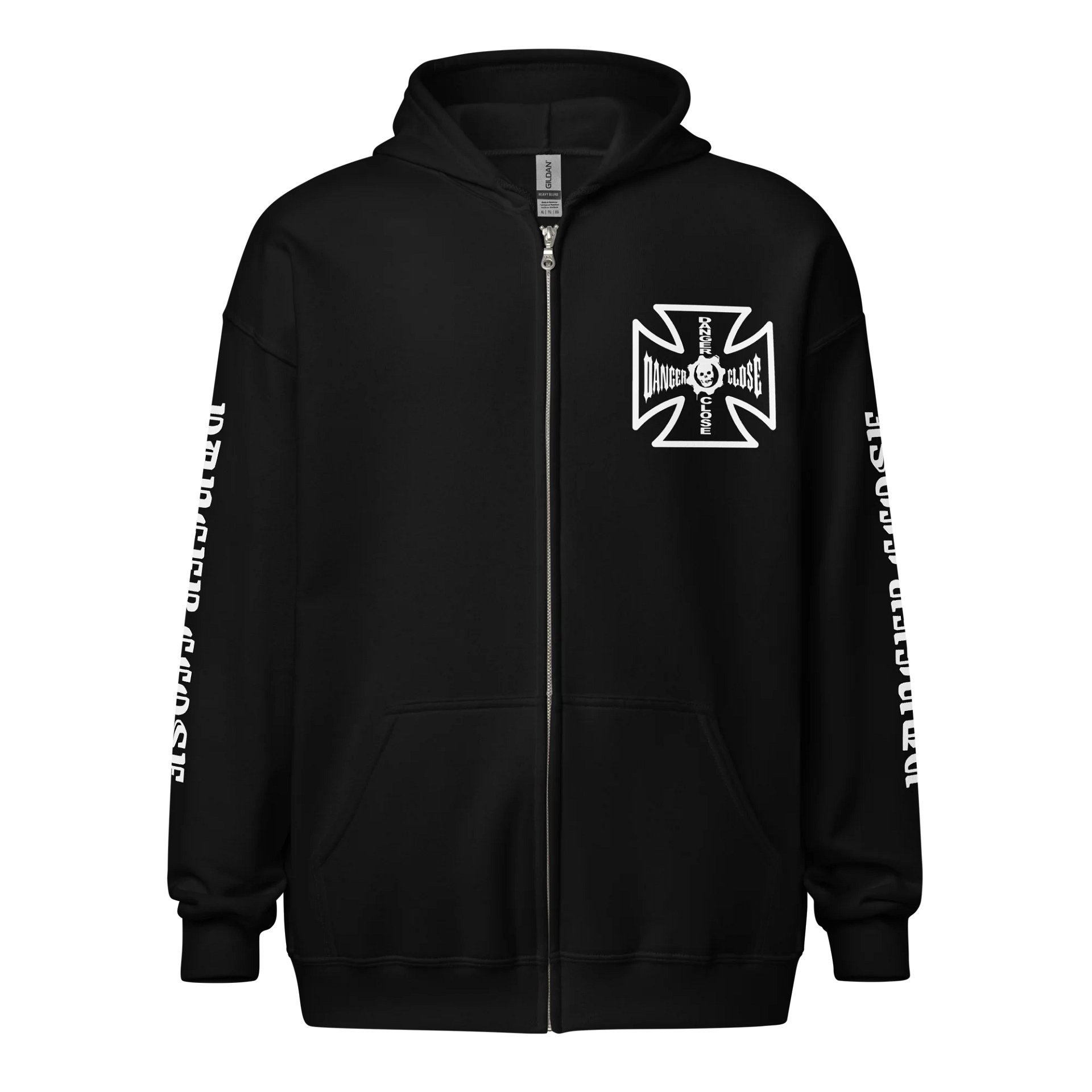 DANGER CLOSE IRON CROSS ZIP HOODIE (BLACK) product image (2)