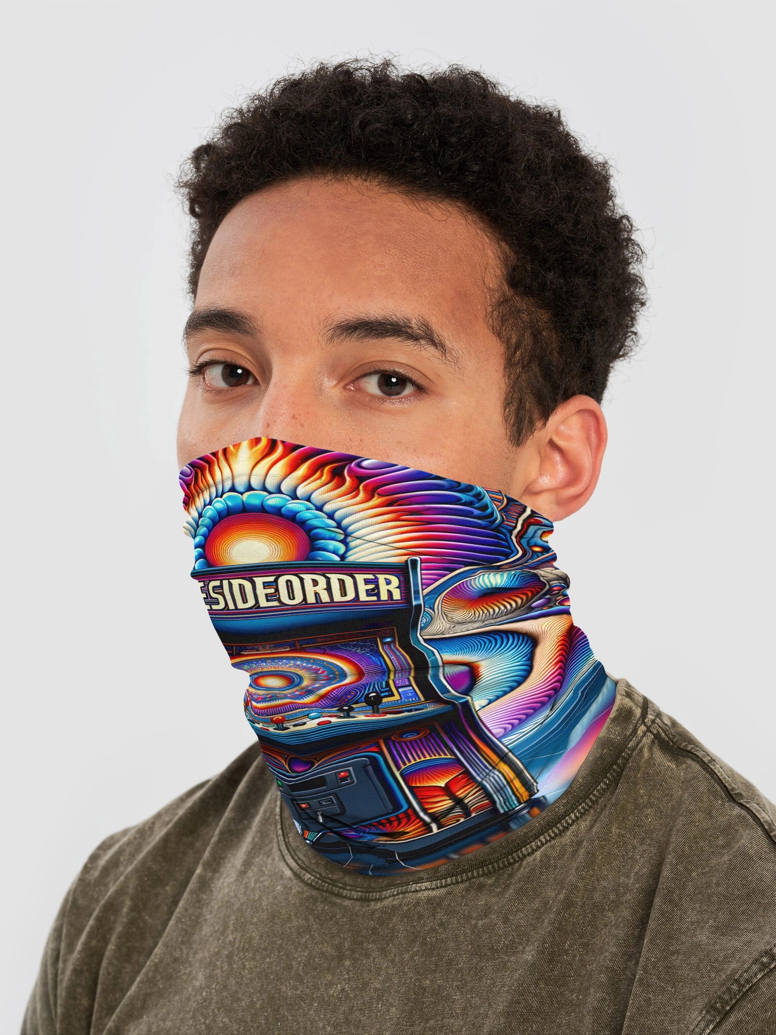 Psychedelic Arcade Dreams Neck Gaiter product image (2)