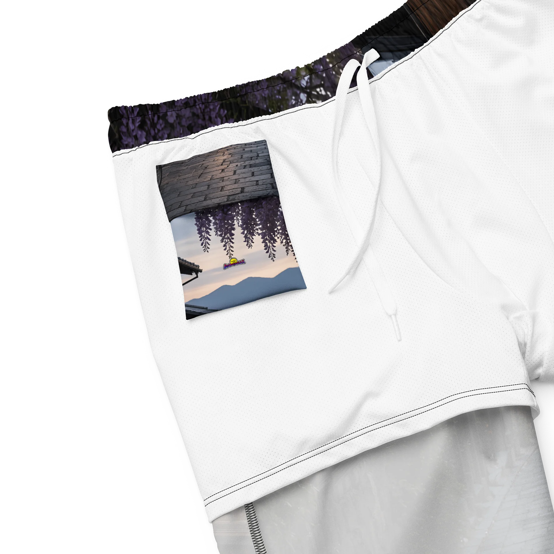 Traditional Japanese Street Wisteria Evening Swim Trunks product image (8)