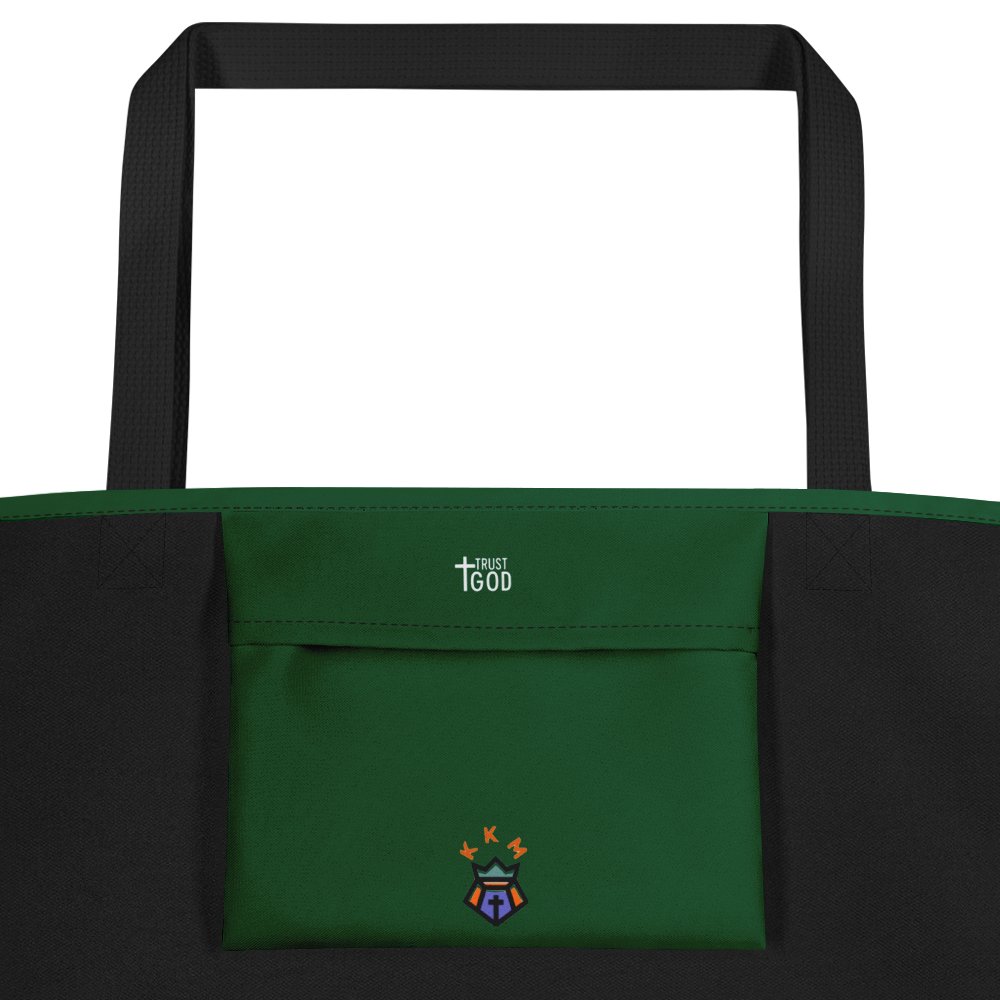 Trust God Tote Bag with Pocket - Green product image (2)