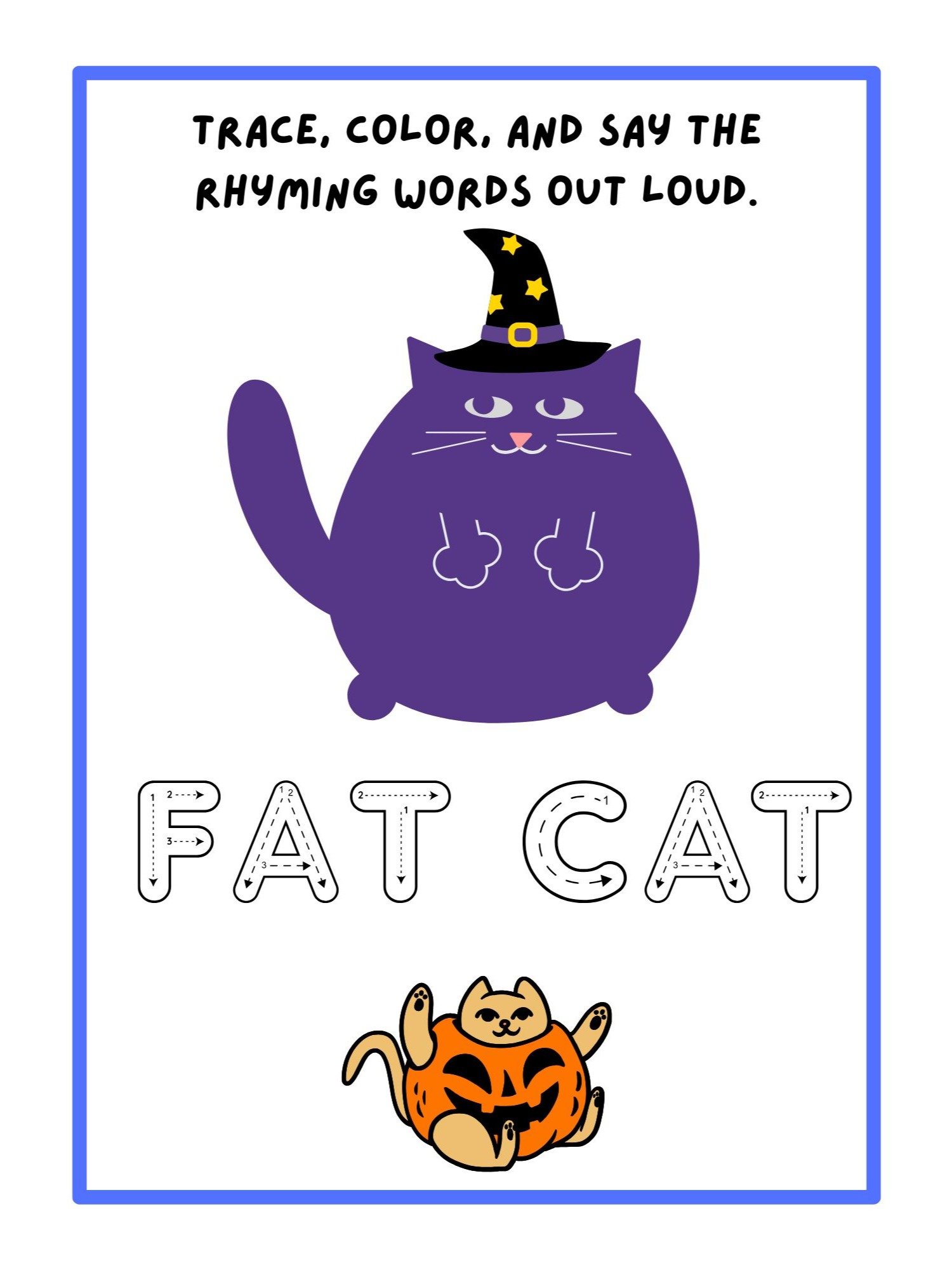 Halloween Rhyme Time: Trace, Color & Read product image (5)