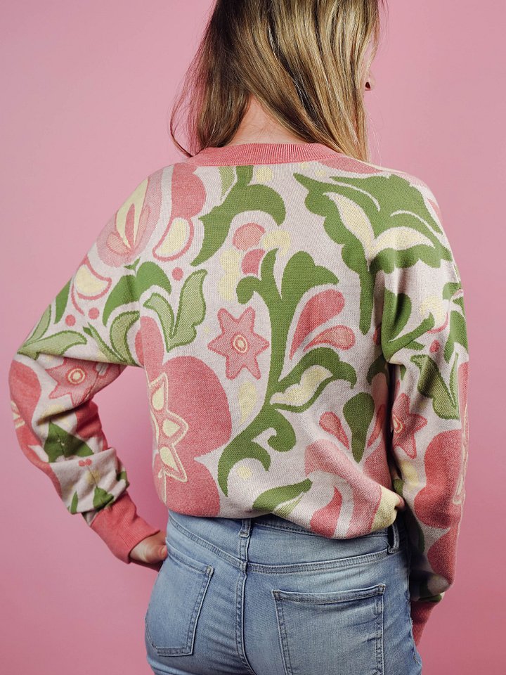 Botanical Wallpaper Sweater - Coral product image (2)