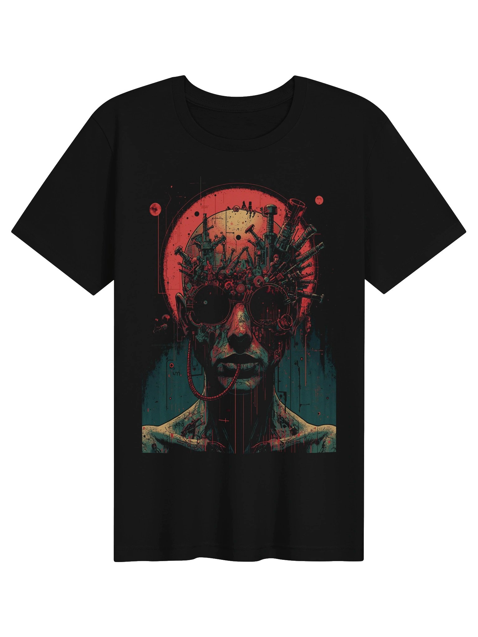 Cyberpunk Biomech Portrait Lightweight T-Shirt product image (1)