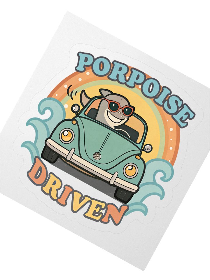 Porpoise Driven Vintage Car Sticker product image (4)