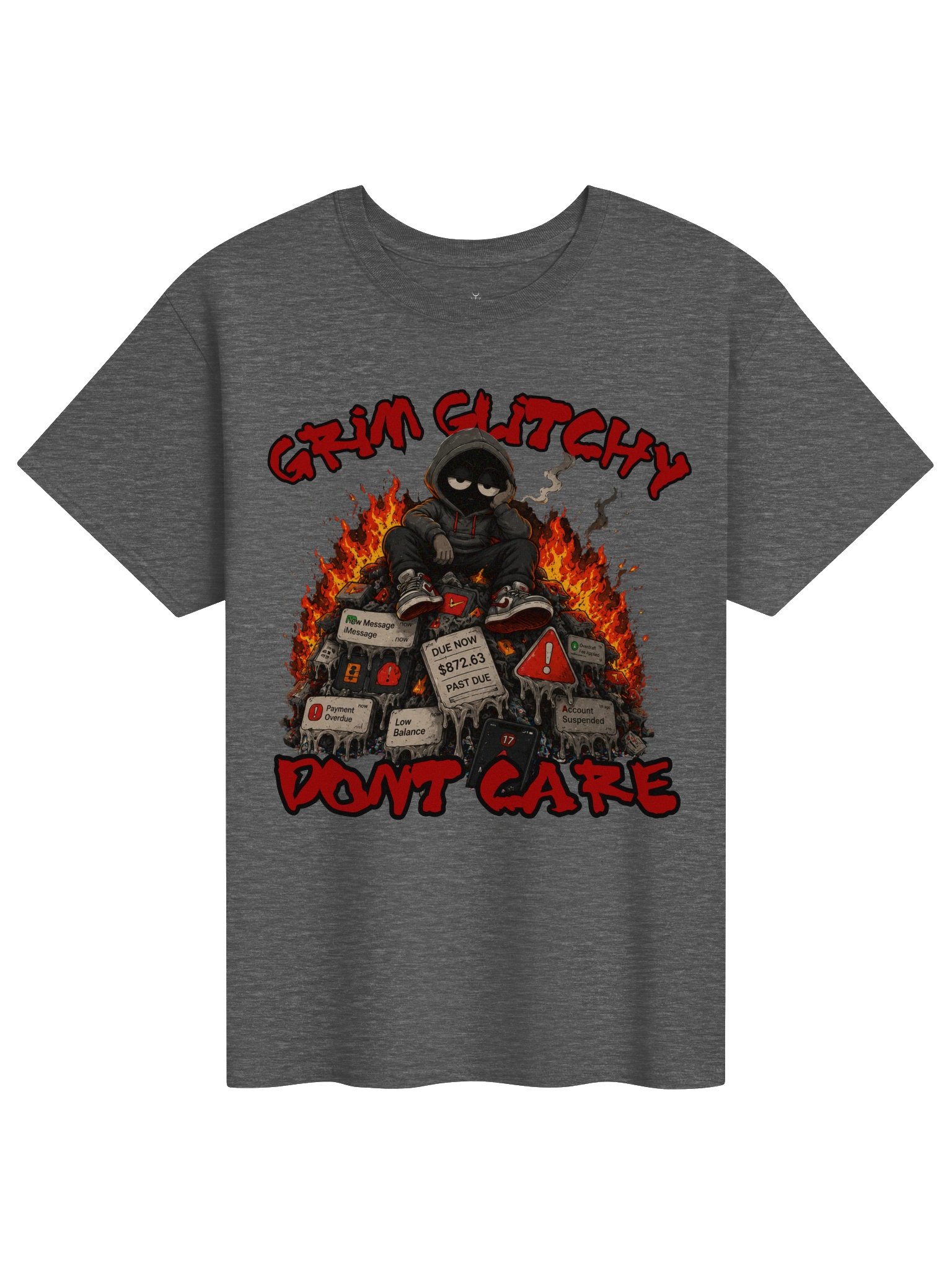 Glitchy Dont Care Graphic Tee product image (11)