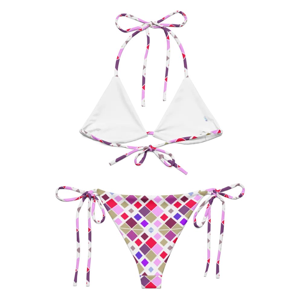 Colorful Square Pattern Design String Bikini - v3 product image (6)