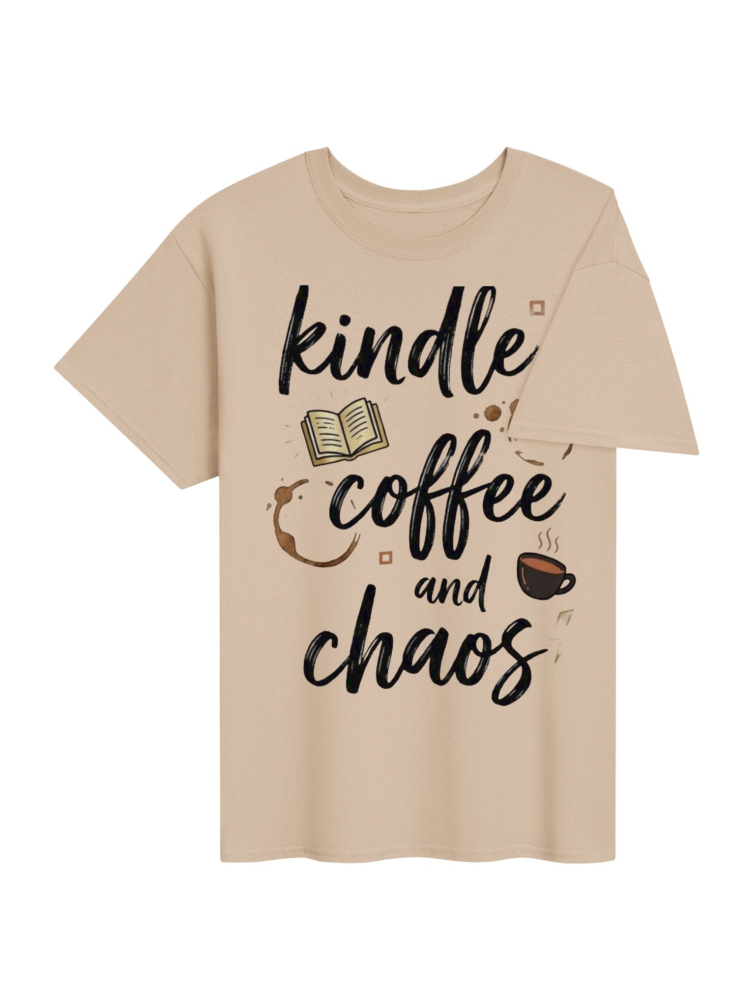 Kindle Coffee and Chaos Funny Reader T-Shirt for Book Lovers product image (4)
