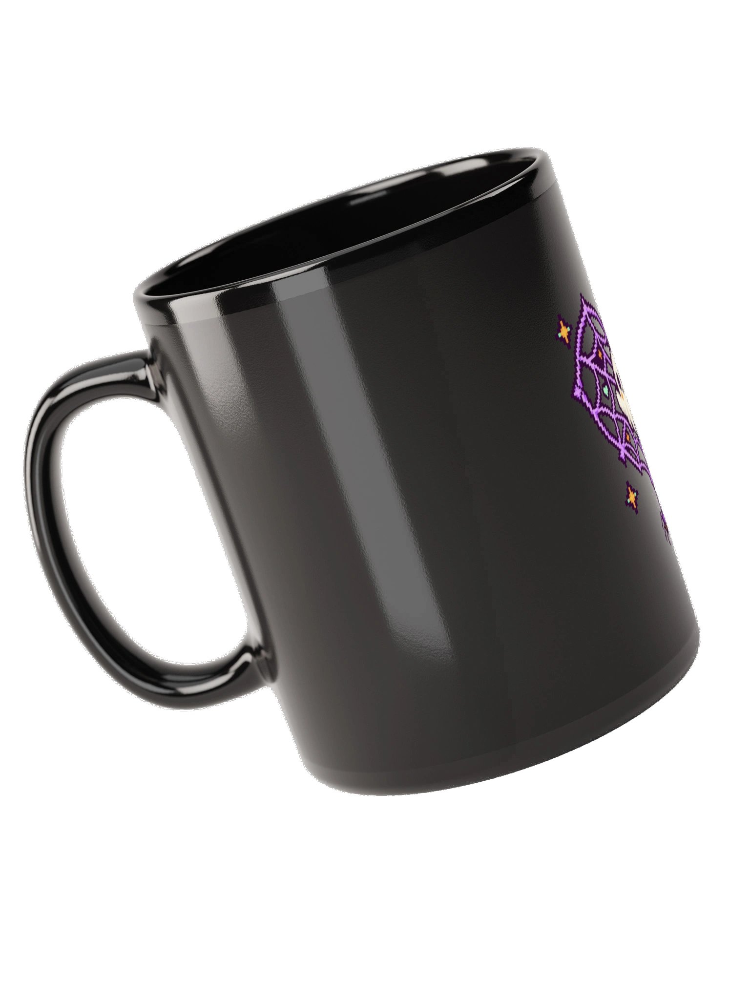 Spiderweb Heart Ghost — Black Glossy Mug product image (5)