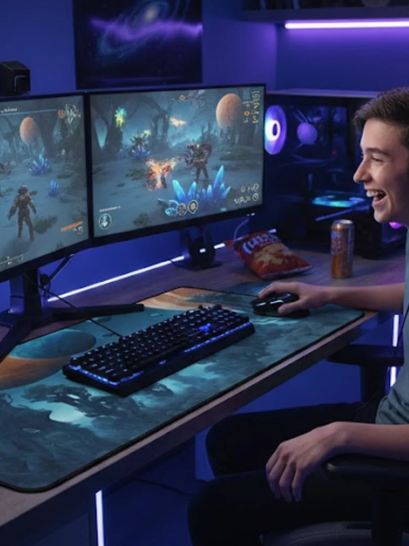 Blue Alien World Deskmat product image (1)