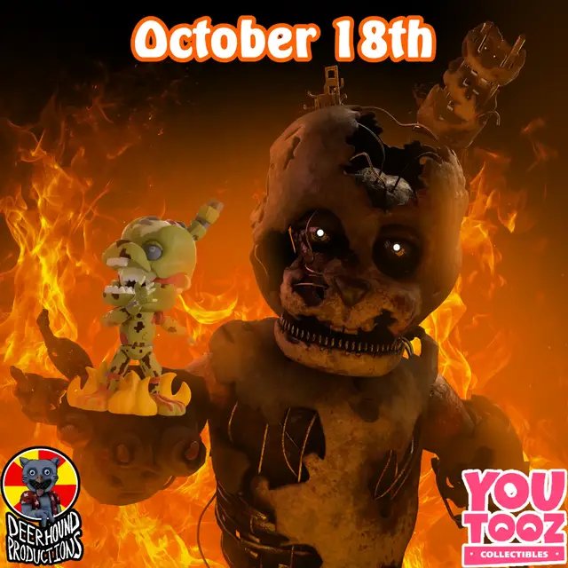 On October 18th we're hosting a #FNAF Halloween Charity Stream and raffling off the new Freddy Fazbear’s Pizzaria Simulator YouTooz Figures! Raffle Ticket only costs $1, and you can buy as many as you want to increase your chances of winning! Watch the stream and buy Raffle Tickets on the Deerhound Productions YouTube Channel! #fivenightsatfreddys #ffps #youtooz #charity 