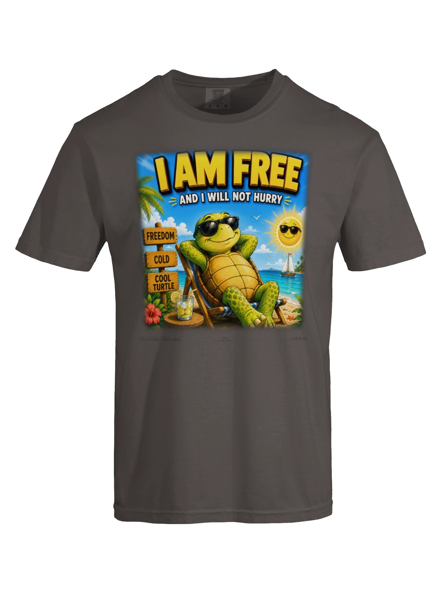 I Am Free Turtle Graphic Tee – Premium Garment-Dyed Slow Living Shirt product image (6)